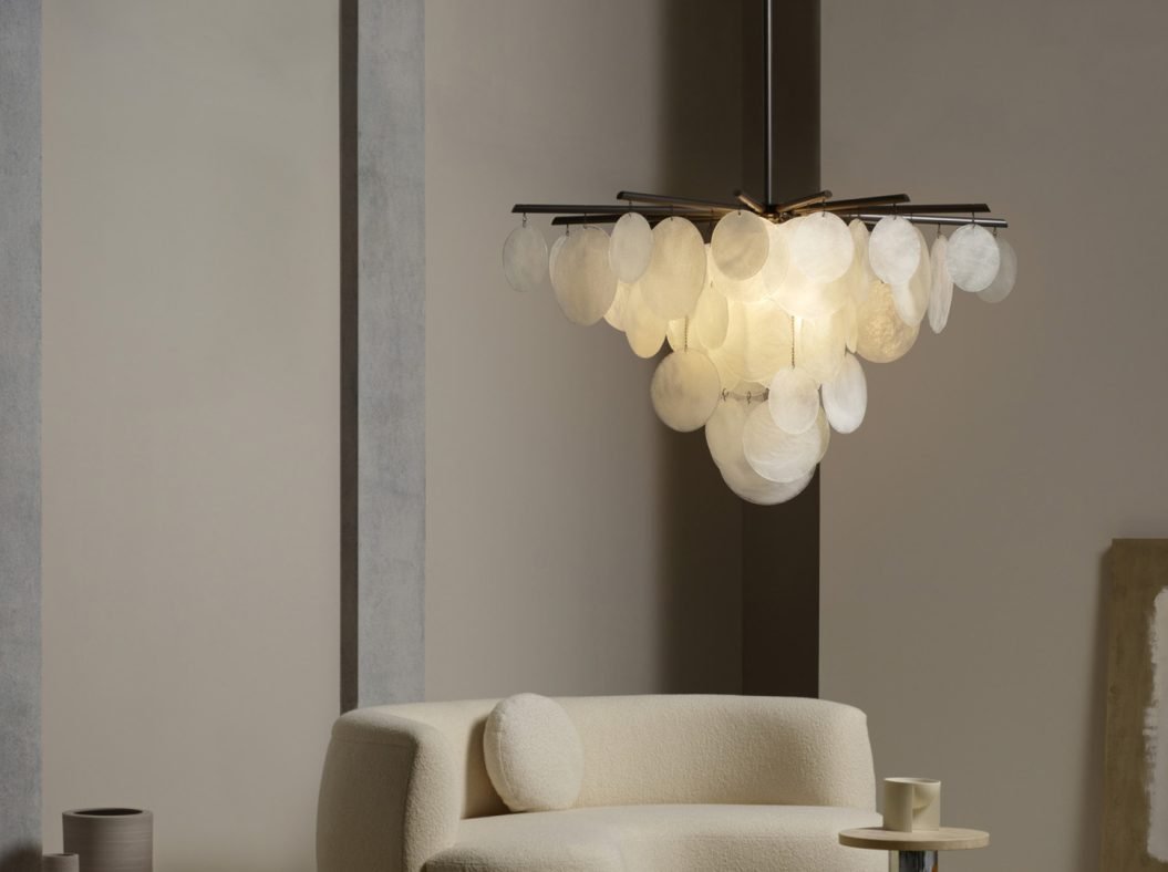CTO Lighting Nimbus - Large - DALI - A Chandelier antique bronze with fritted glass - Araco Interiors