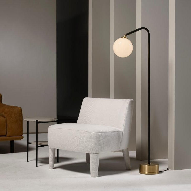 CTO Lighting Oscar Floor Lamp bronze stem with bronze base and shiny opal glass - 5 amp plug - Araco Interiors