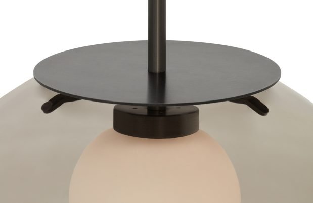 CTO Lighting Petra - Large - DALI - A Pendant Light bronze with smoked outer glass and matt opal inner glass - Araco Interiors