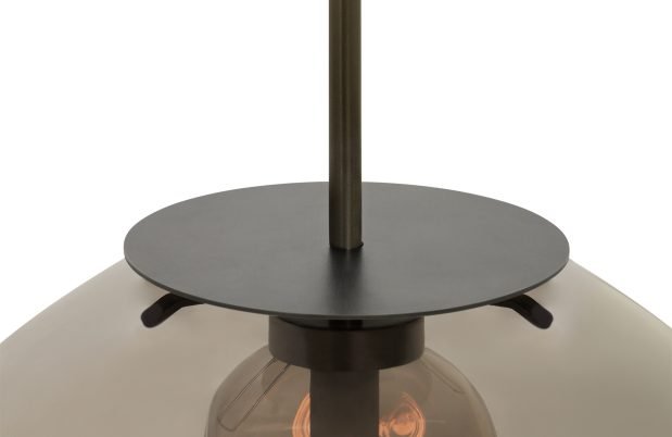 CTO Lighting Petra - Large - DALI - A Pendant Light bronze with smoked outer glass and smoked hand formed inner glass - Araco Interiors