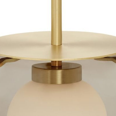 CTO Lighting Petra - Large - DALI - A Pendant Light satin brass with smoked outer glass and matt opal inner glass - Araco Interiors
