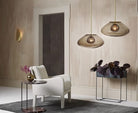 CTO Lighting Petra - Large Pendant Light satin brass with smoked outer glass and matt opal inner glass - Araco Interiors