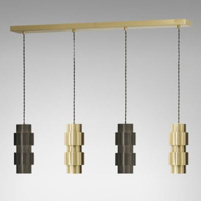 CTO Lighting Ring - Cluster - Long 4 Pendant Light satin brass - Araco Interiors