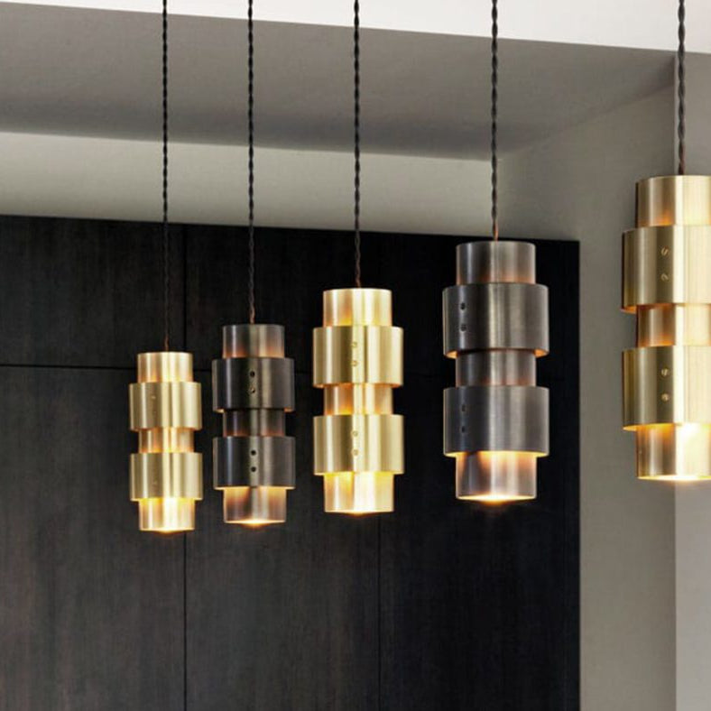 CTO Lighting Ring - Cluster - Long 5 Pendant Light satin brass - Araco Interiors