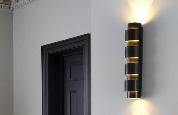 CTO Lighting Ring - Tall Wall Light bronze with satin brass detail - Araco Interiors
