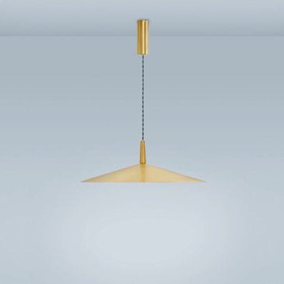 CTO Lighting Tinto - Medium - Flex - DALI - A Pendant Light satin brass shade and black silk braided flex - Araco Interiors