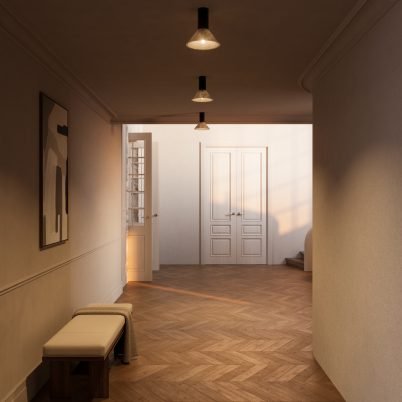 CTO Lighting Torres Short - Flush Mounted - DALI - A Pendant Light antique bronze with honed alabaster - Araco Interiors