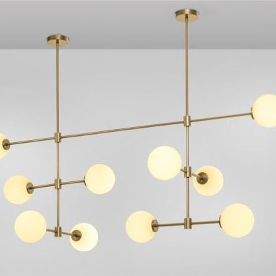 CTO Lighting Trevi - Multi 10 - DALI - A Pendant Light satin brass with matt opal glass - Araco Interiors