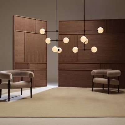 CTO Lighting Trevi - Multi 10 Pendant Light antique bronze with matt opal glass - Araco Interiors