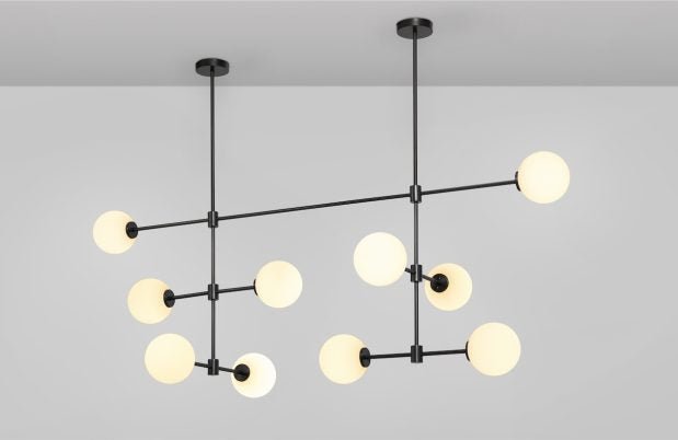 CTO Lighting Trevi - Multi 10 Pendant Light bronze with matt opal glass - Araco Interiors