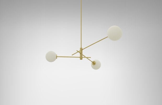 CTO Lighting Trevi Small - DALI - A Pendant Light satin brass with matt opal glass - Araco Interiors