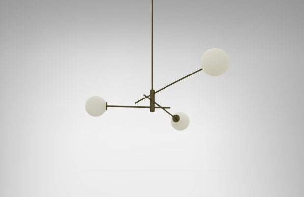 CTO Lighting Trevi Small Pendant Light antique bronze with matt opal glass - Araco Interiors