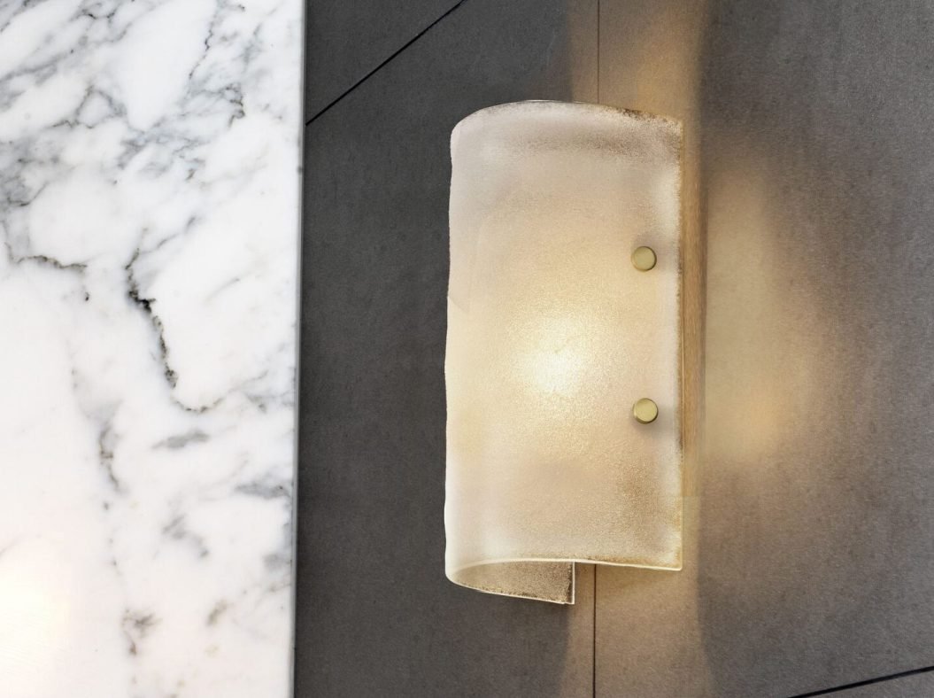 CTO Lighting Whistler - IP44 - DALI - A Wall Light fritted glass with satin brass details - Araco Interiors