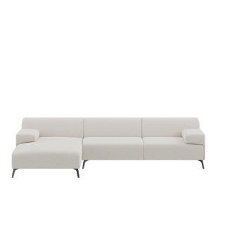 Dome Deco LUGANO corner sofa L Sofa Malibu fabric Cream - Araco Interiors