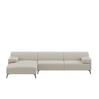 Dome Deco LUGANO corner sofa L Sofa Philo fabric Cream - Araco Interiors