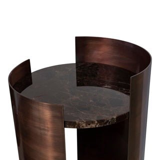 Dome Deco SAGAR Side Table Emperador Marble Brown - Araco Interiors