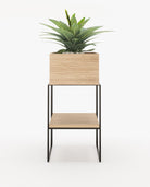 Laskasas ACHILES with shelf Planter & Pot Oak Veneer Matte - Araco Interiors