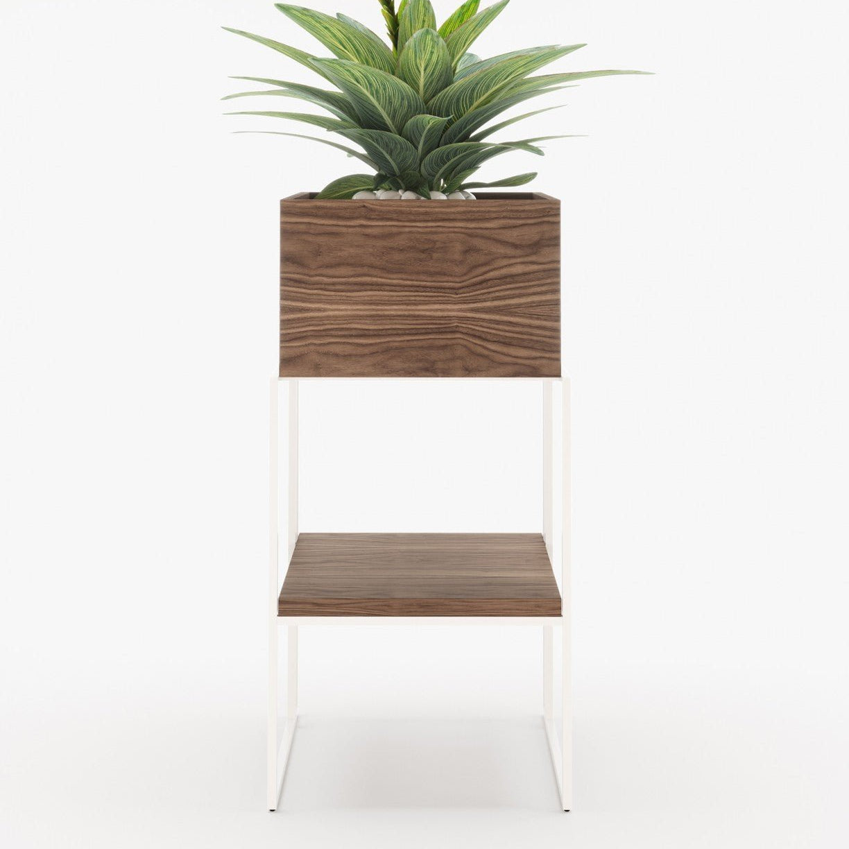 Laskasas ACHILES with shelf Planter & Pot Walnut Veneer Matte - Araco Interiors