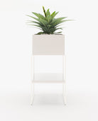 Laskasas ACHILES with shelf Planter & Pot White Lacquer Matte - Araco Interiors