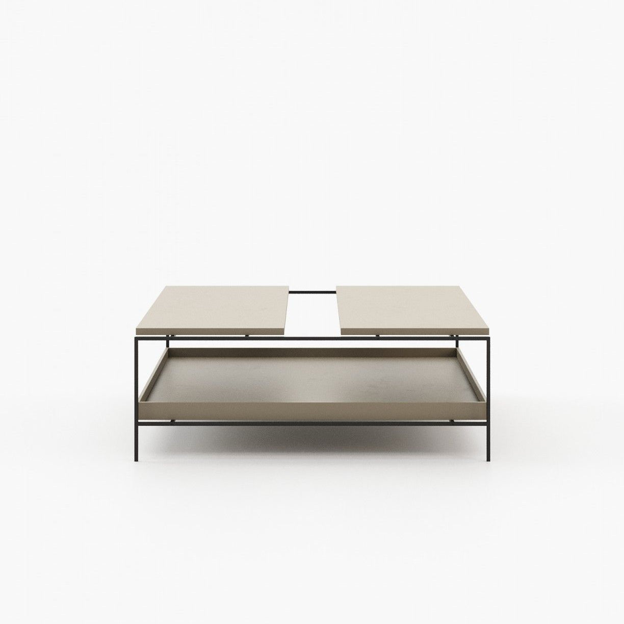 Laskasas ALAIR Coffee Table Beige Grey Lacquer Matte - Araco Interiors