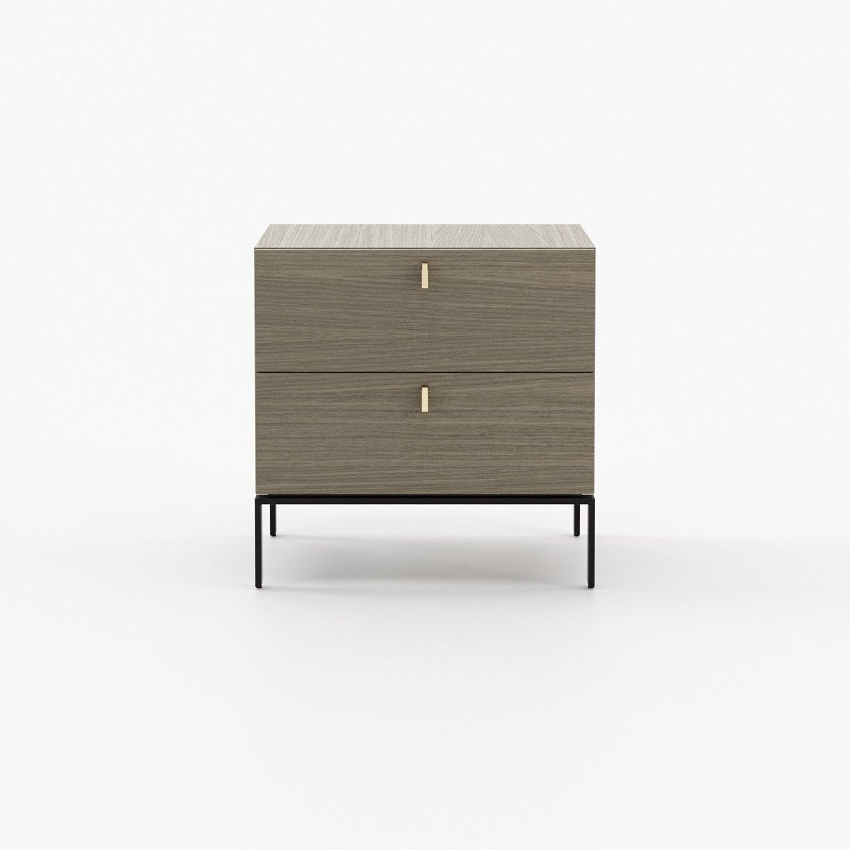 Laskasas AMBER Bedside Cabinet & Table Aged Oak Veneer Matte - Araco Interiors