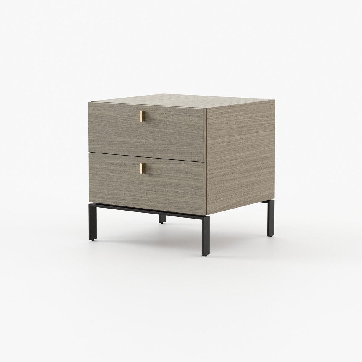 Laskasas AMBER Bedside Cabinet & Table Aged Oak Veneer Matte - Araco Interiors