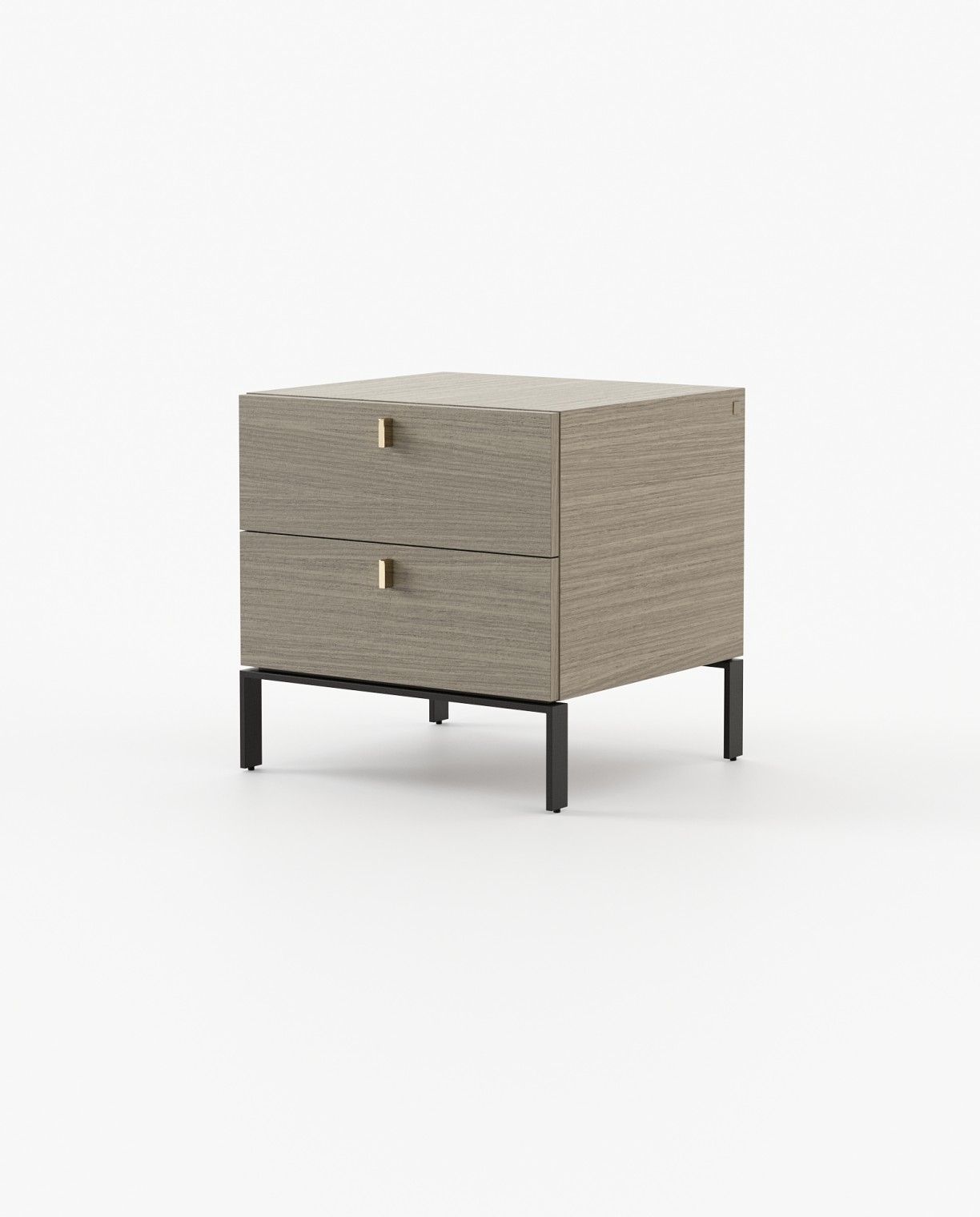 Laskasas AMBER Bedside Cabinet & Table Aged Oak Veneer Matte - Araco Interiors