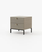 Laskasas AMBER Bedside Cabinet & Table Aged Oak Veneer Matte - Araco Interiors