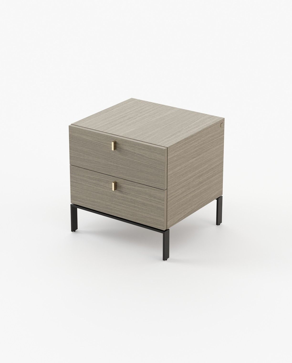 Laskasas AMBER Bedside Cabinet & Table Aged Oak Veneer Matte - Araco Interiors