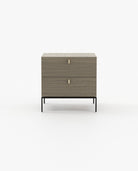 Laskasas AMBER Bedside Cabinet & Table Aged Oak Veneer Matte - Araco Interiors