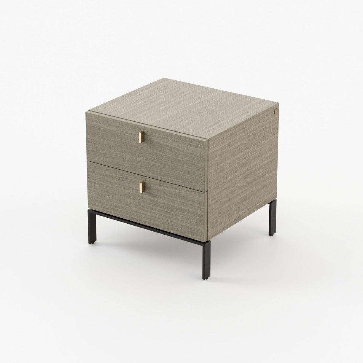 Laskasas AMBER Bedside Cabinet & Table Aged Oak Veneer Matte - Araco Interiors