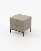 Laskasas AMBER Bedside Cabinet & Table Aged Oak Veneer Matte - Araco Interiors