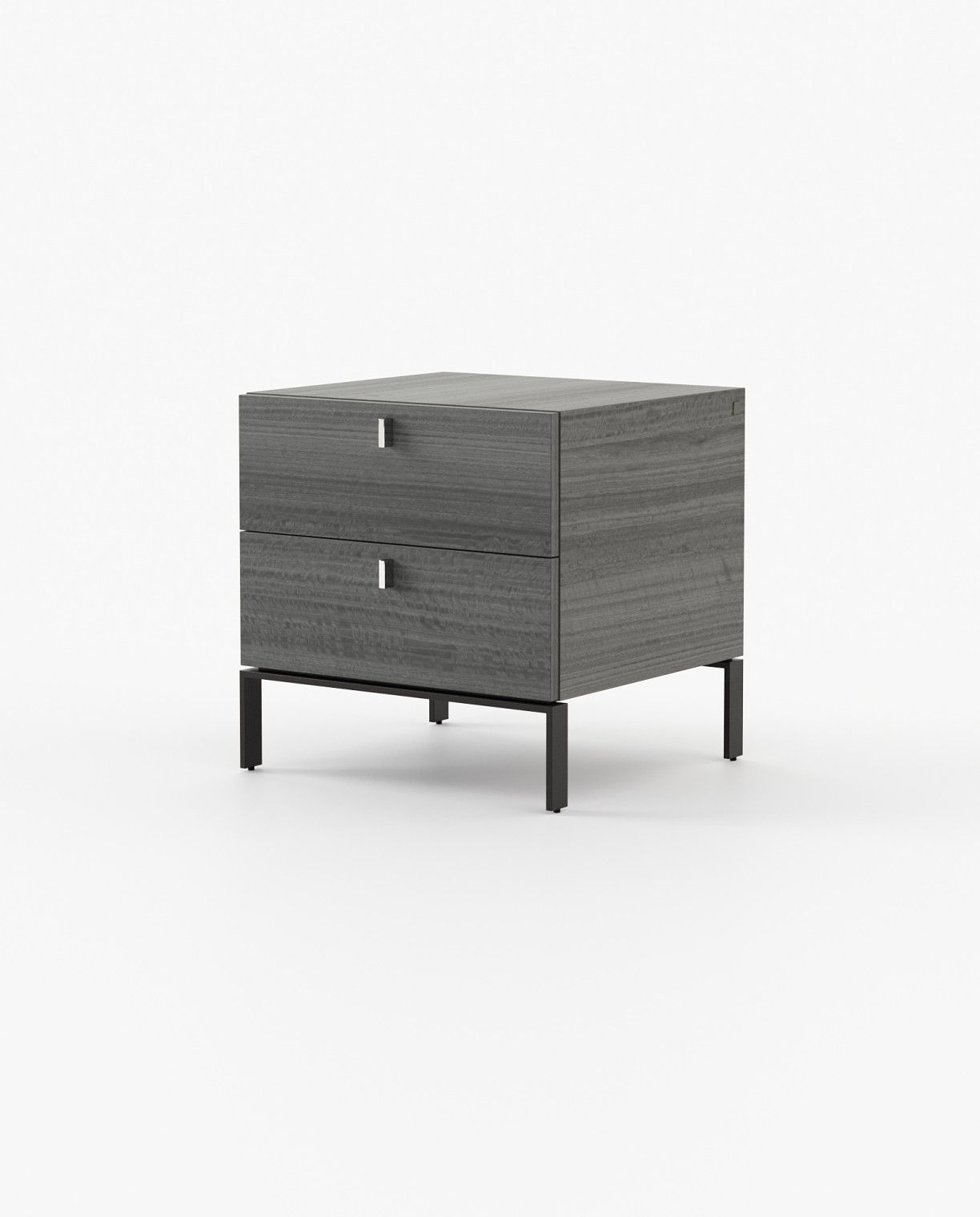 Laskasas AMBER Bedside Cabinet & Table Grey Eucalyptus Veneer Matte - Araco Interiors