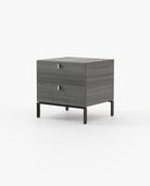 Laskasas AMBER Bedside Cabinet & Table Grey Eucalyptus Veneer Matte - Araco Interiors