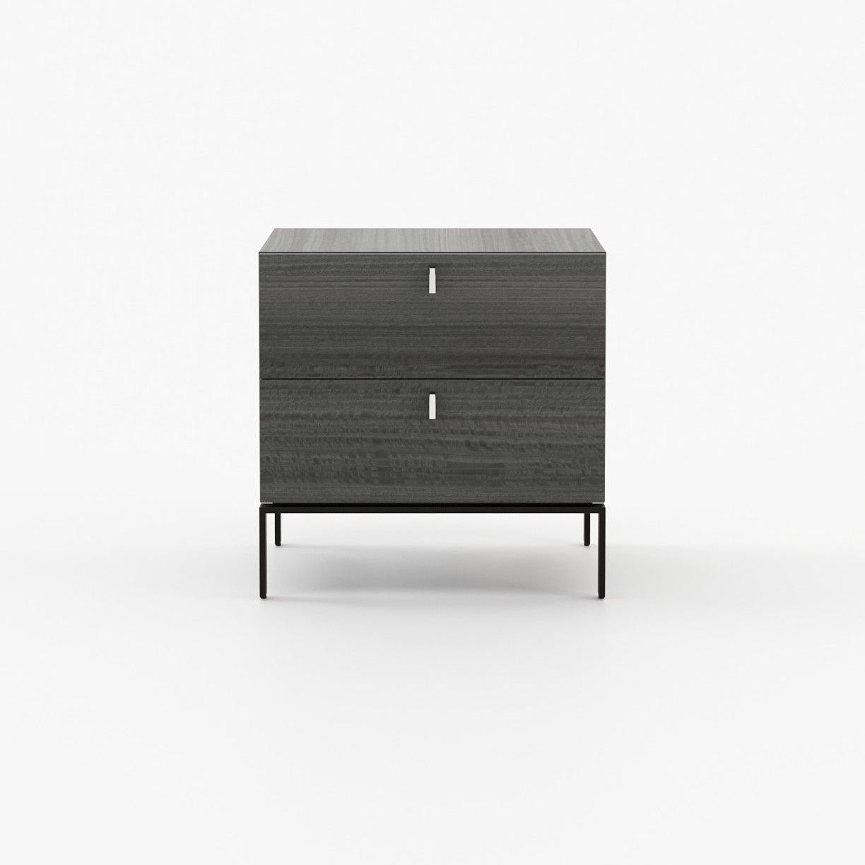 Laskasas AMBER Bedside Cabinet & Table Grey Eucalyptus Veneer Matte - Araco Interiors