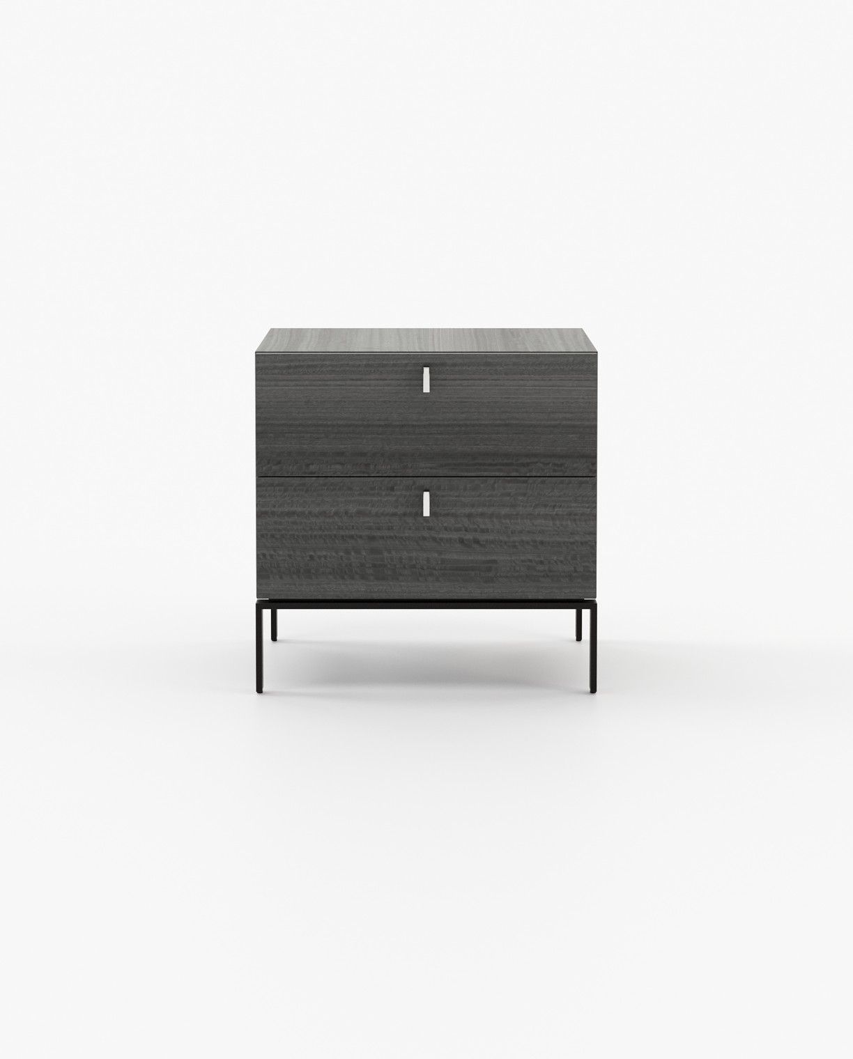 Laskasas AMBER Bedside Cabinet & Table Grey Eucalyptus Veneer Matte - Araco Interiors