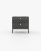 Laskasas AMBER Bedside Cabinet & Table Grey Eucalyptus Veneer Matte - Araco Interiors