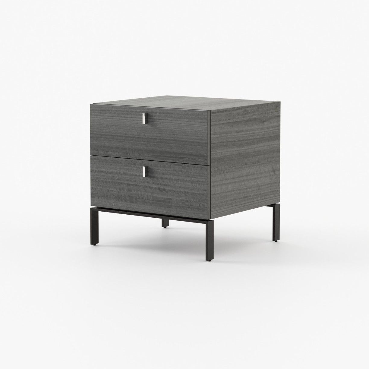 Laskasas AMBER Bedside Cabinet & Table Grey Eucalyptus Veneer Matte - Araco Interiors