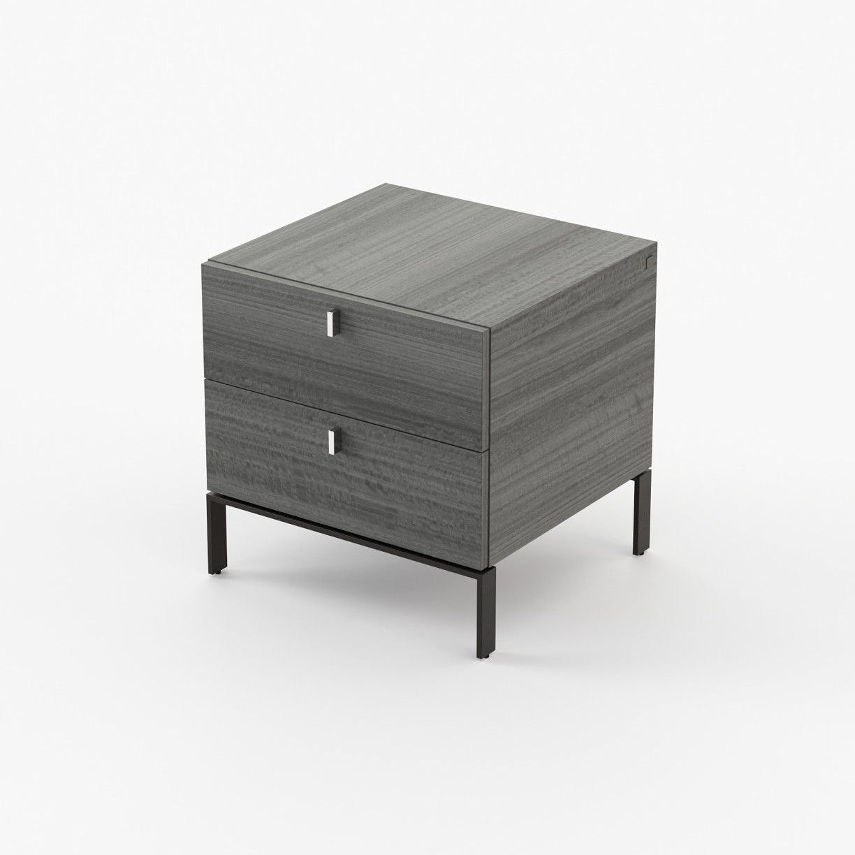 Laskasas AMBER Bedside Cabinet & Table Grey Eucalyptus Veneer Matte - Araco Interiors