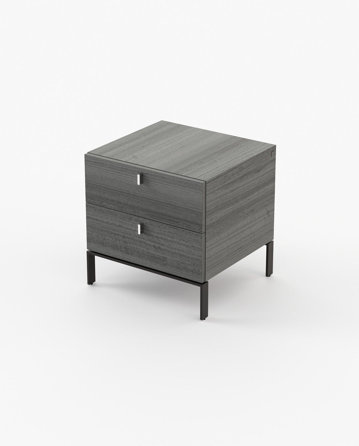 Laskasas AMBER Bedside Cabinet & Table Grey Eucalyptus Veneer Matte - Araco Interiors