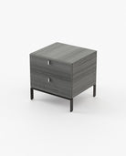 Laskasas AMBER Bedside Cabinet & Table Grey Eucalyptus Veneer Matte - Araco Interiors