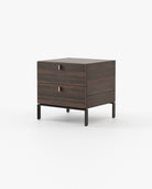 Laskasas AMBER Bedside Cabinet & Table Smoked Eucalyptus Veneer Matte - Araco Interiors
