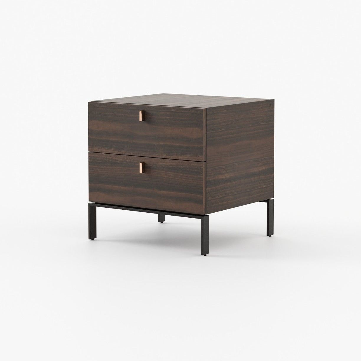 Laskasas AMBER Bedside Cabinet & Table Smoked Eucalyptus Veneer Matte - Araco Interiors