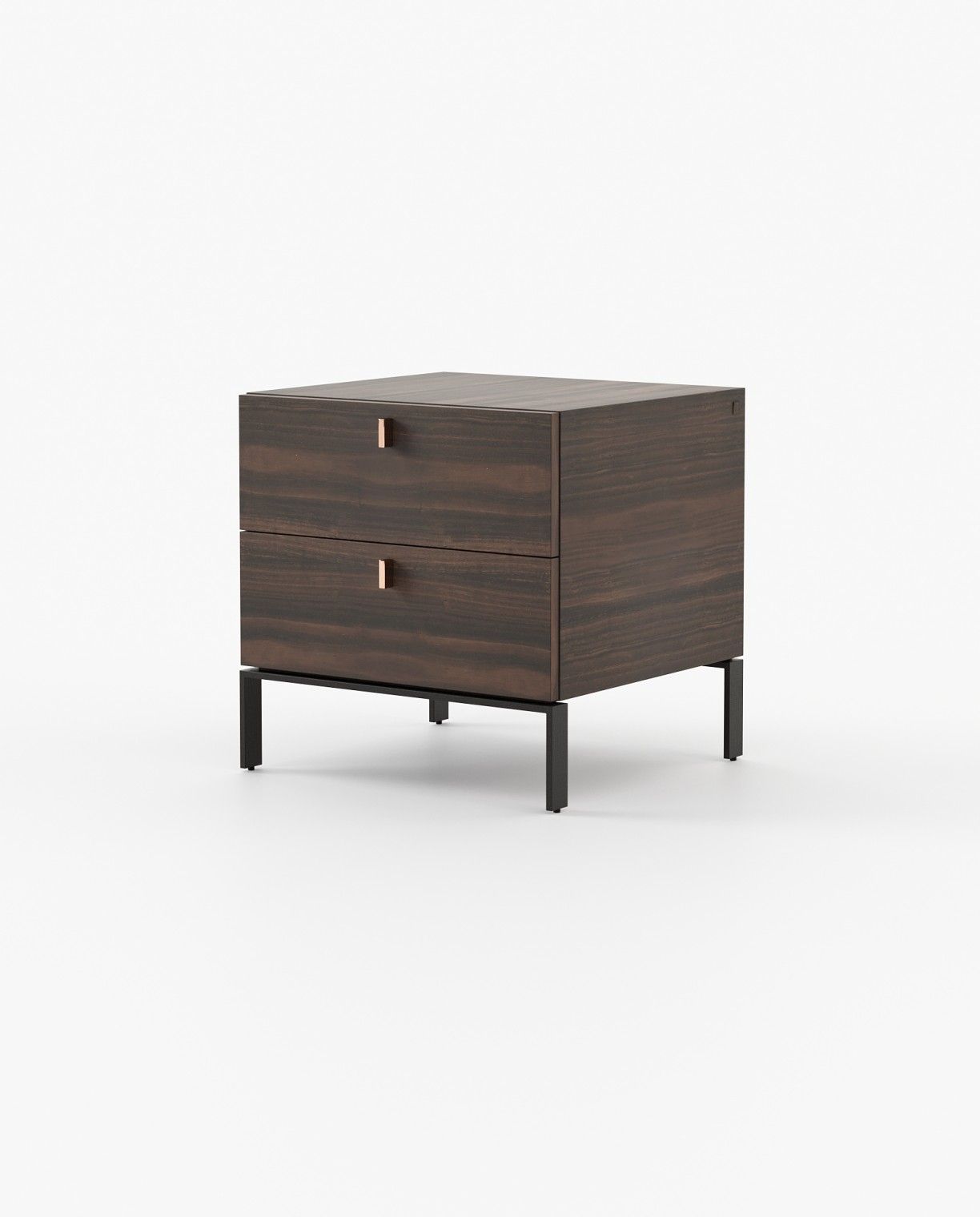 Laskasas AMBER Bedside Cabinet & Table Smoked Eucalyptus Veneer Matte - Araco Interiors