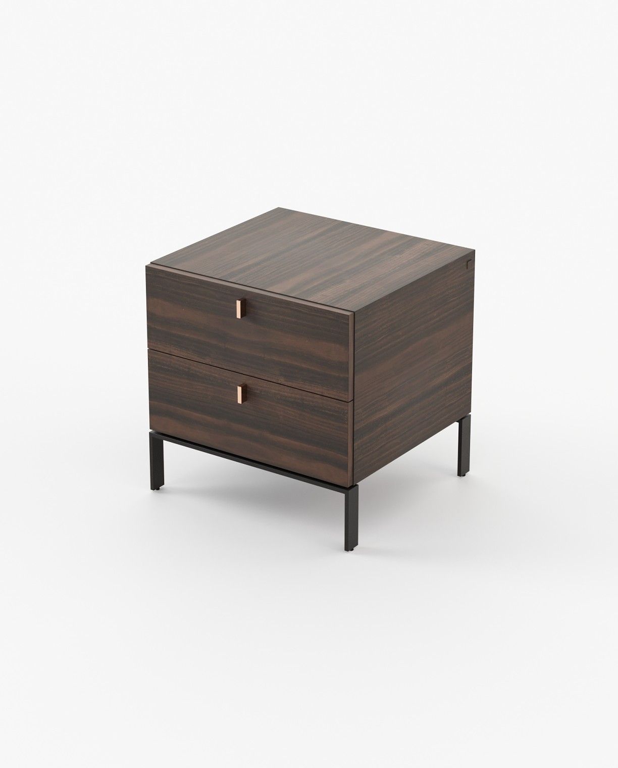 Laskasas AMBER Bedside Cabinet & Table Smoked Eucalyptus Veneer Matte - Araco Interiors