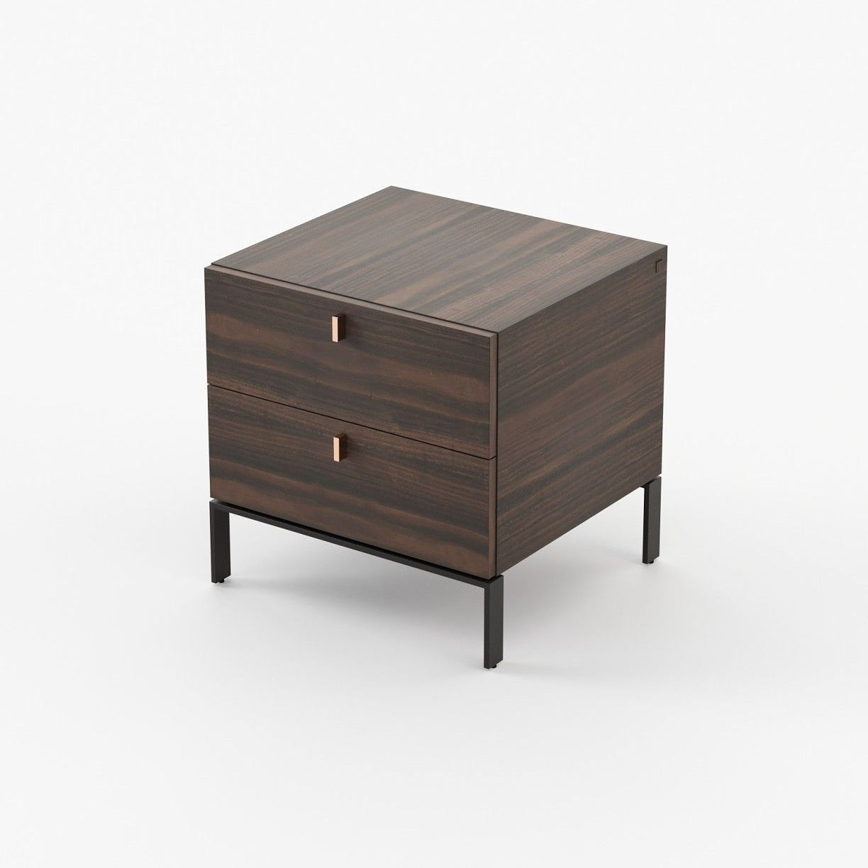 Laskasas AMBER Bedside Cabinet & Table Smoked Eucalyptus Veneer Matte - Araco Interiors