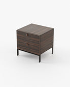 Laskasas AMBER Bedside Cabinet & Table Smoked Eucalyptus Veneer Matte - Araco Interiors