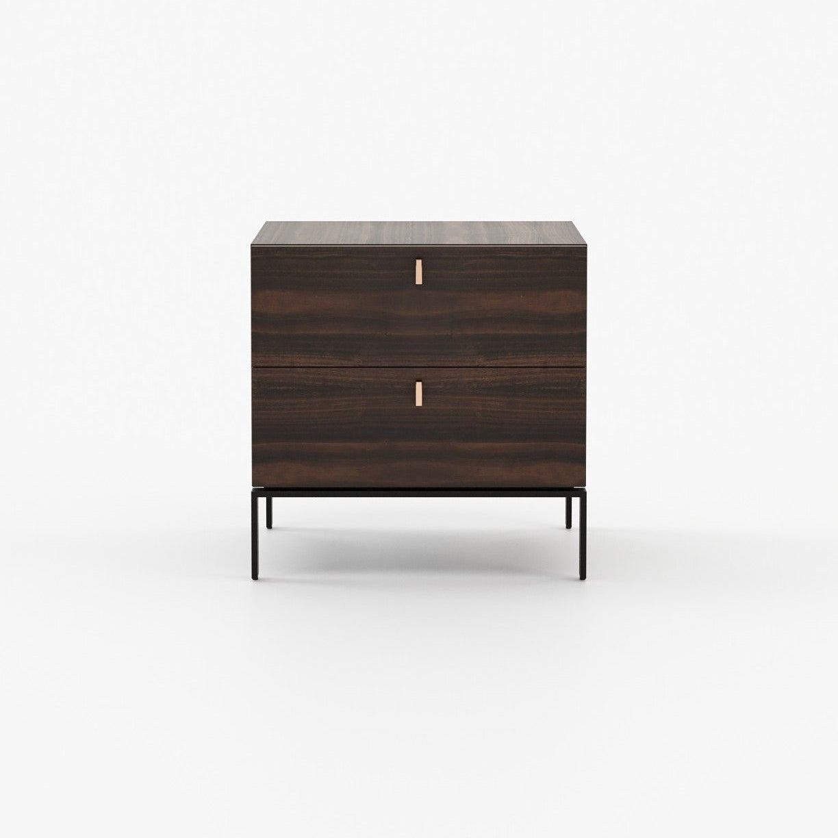 Laskasas AMBER Bedside Cabinet & Table Smoked Eucalyptus Veneer Matte - Araco Interiors