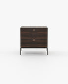 Laskasas AMBER Bedside Cabinet & Table Smoked Eucalyptus Veneer Matte - Araco Interiors