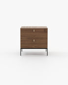 Laskasas AMBER Bedside Cabinet & Table Walnut Veneer Matte - Araco Interiors